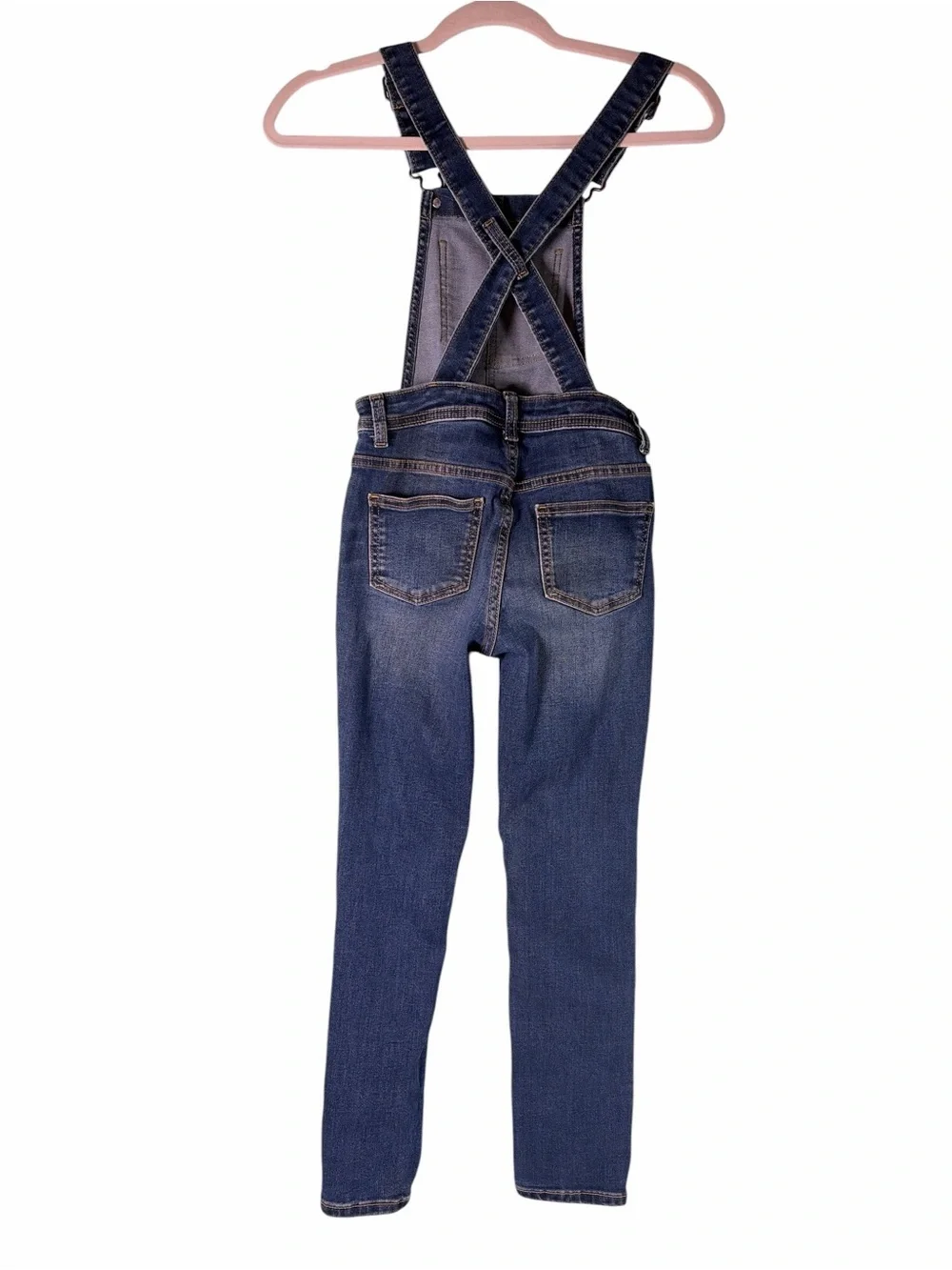 Cat & Jack Girls Size M 7/8 Straight Leg Denim Overalls Medium Wash